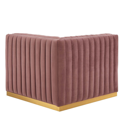 Conjure Channel Tufted Performance Velvet Left Corner Chair By HouseBean