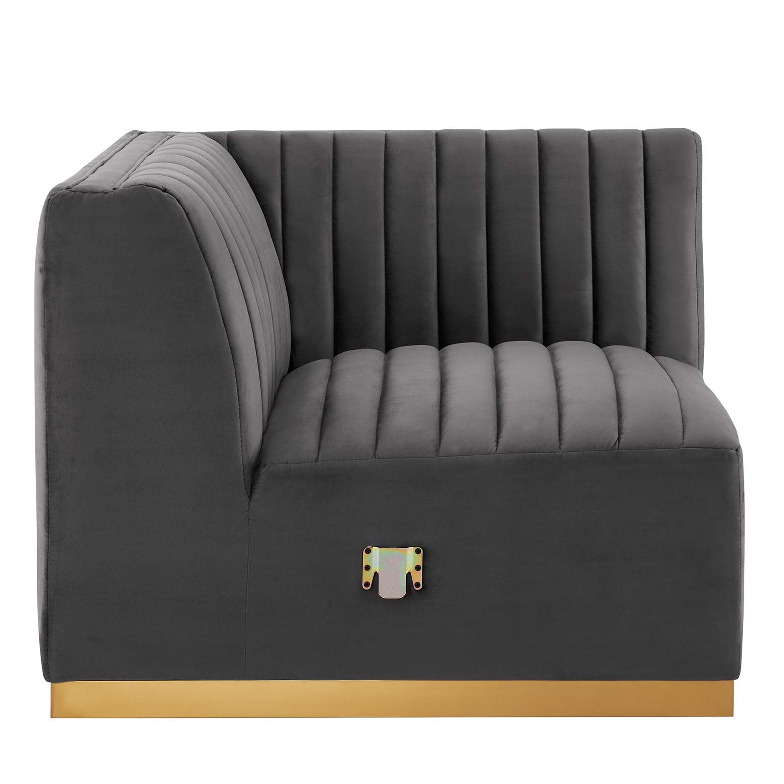 Conjure Channel Tufted Performance Velvet Left Corner Chair By HouseBean