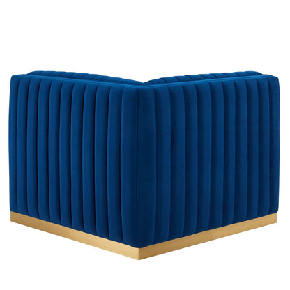 Conjure Channel Tufted Performance Velvet Left Corner Chair By HouseBean