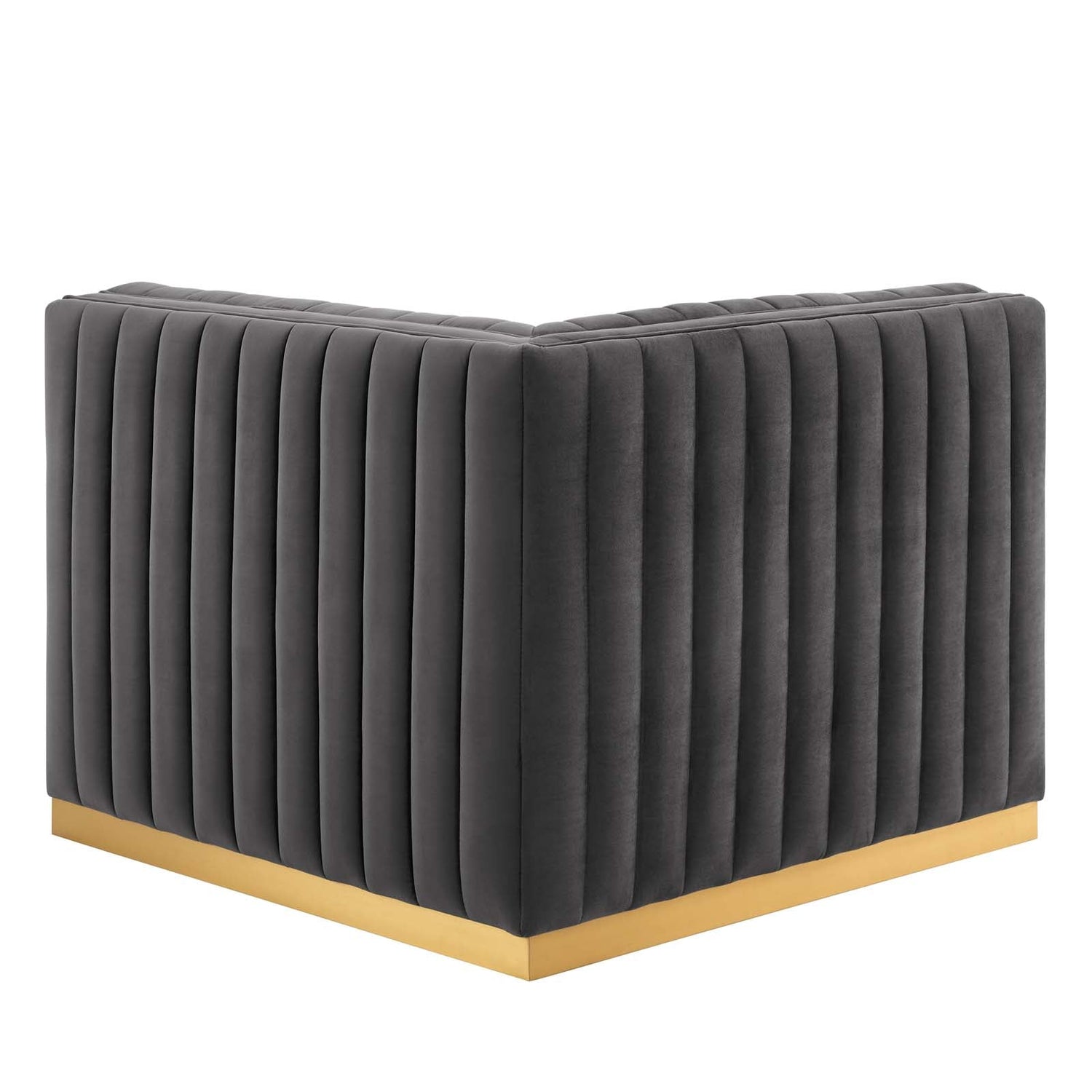 Conjure Channel Tufted Performance Velvet Right Corner Chair By HouseBean