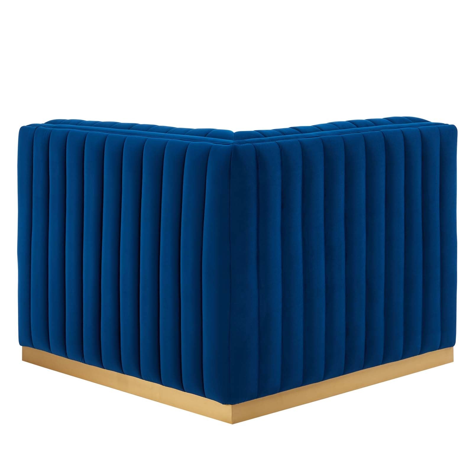 Conjure Channel Tufted Performance Velvet Right Corner Chair By HouseBean