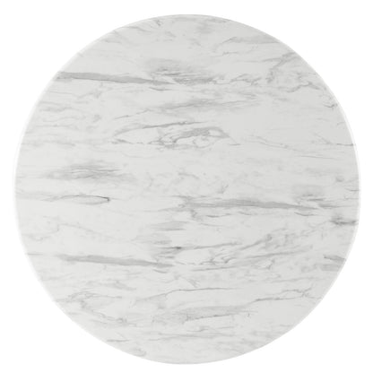 Traverse 50&quot; Round Performance Artificial Marble Dining Table By HouseBean