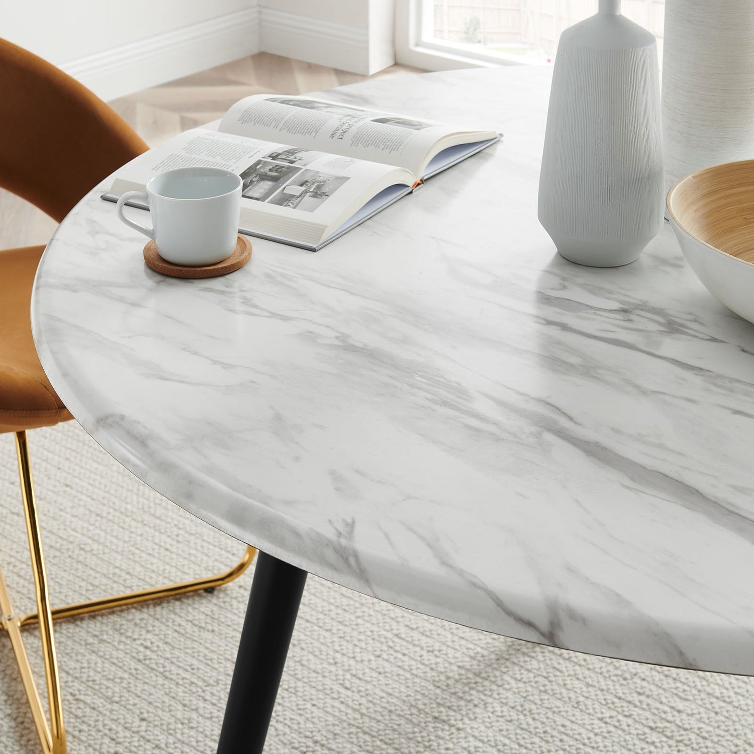 Gallant 50&quot; Round Performance Artificial Marble Dining Table By HouseBean