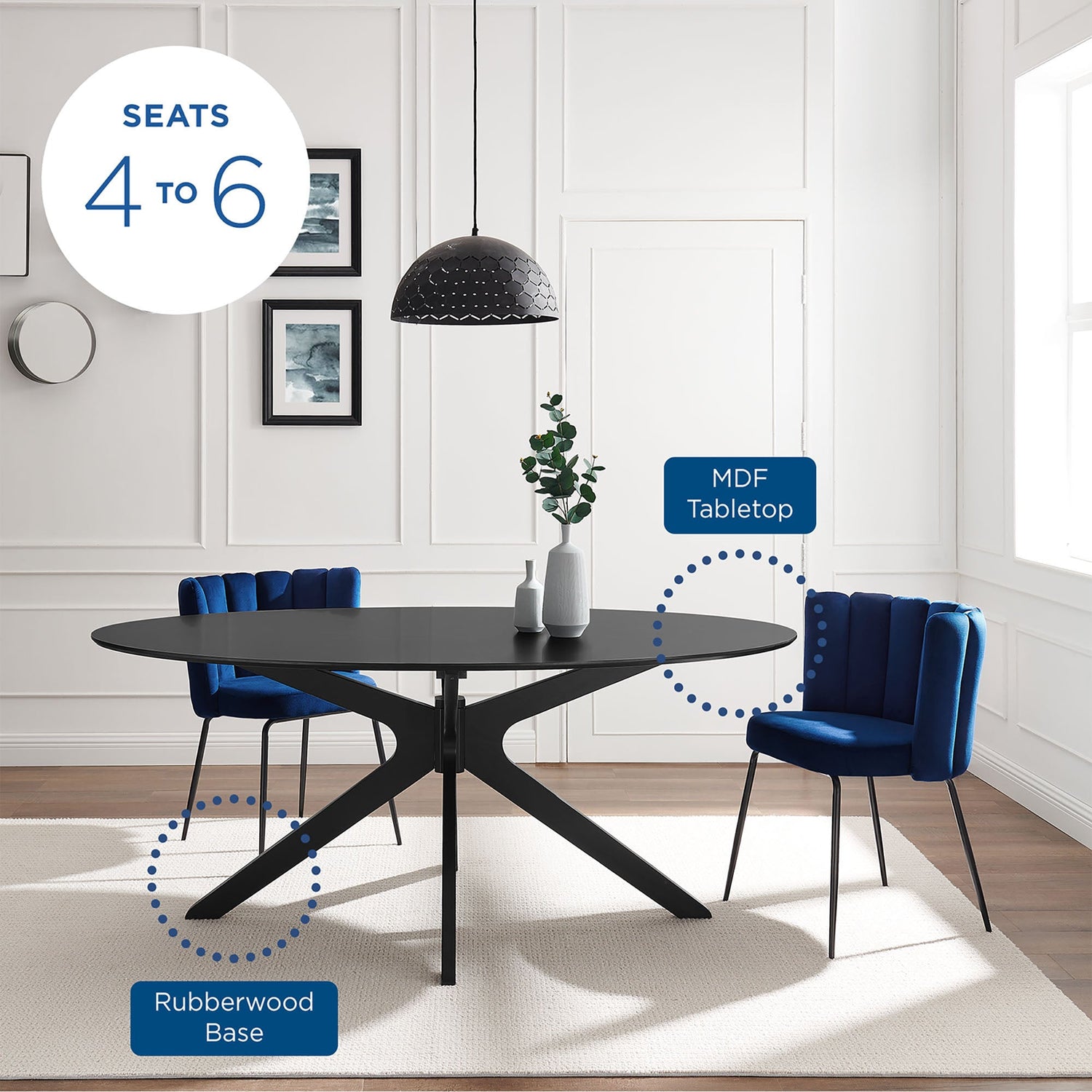Traverse 71&quot; Oval Dining Table by Modway