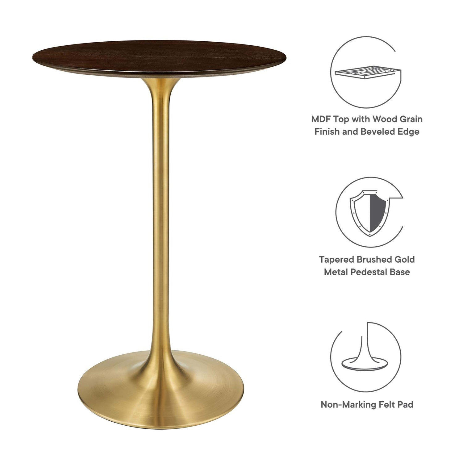 Lippa Round Wood Bar Table by Modway