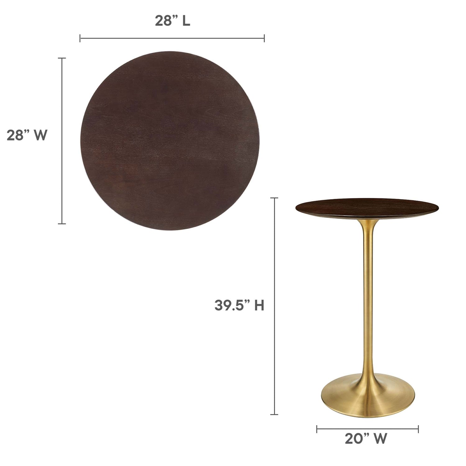 Lippa Round Wood Bar Table by Modway