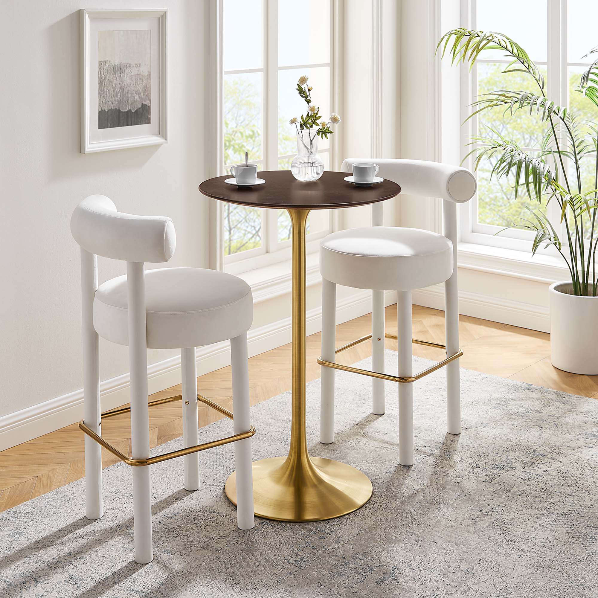 Lippa Round Wood Bar Table by Modway