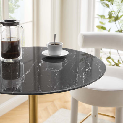 Lippa Round Artificial Marble Bar Table by Modway