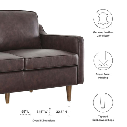 Impart Genuine Leather Loveseat By HouseBean