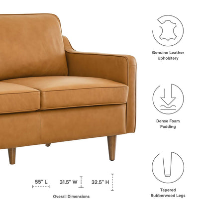 Impart Genuine Leather Loveseat By HouseBean