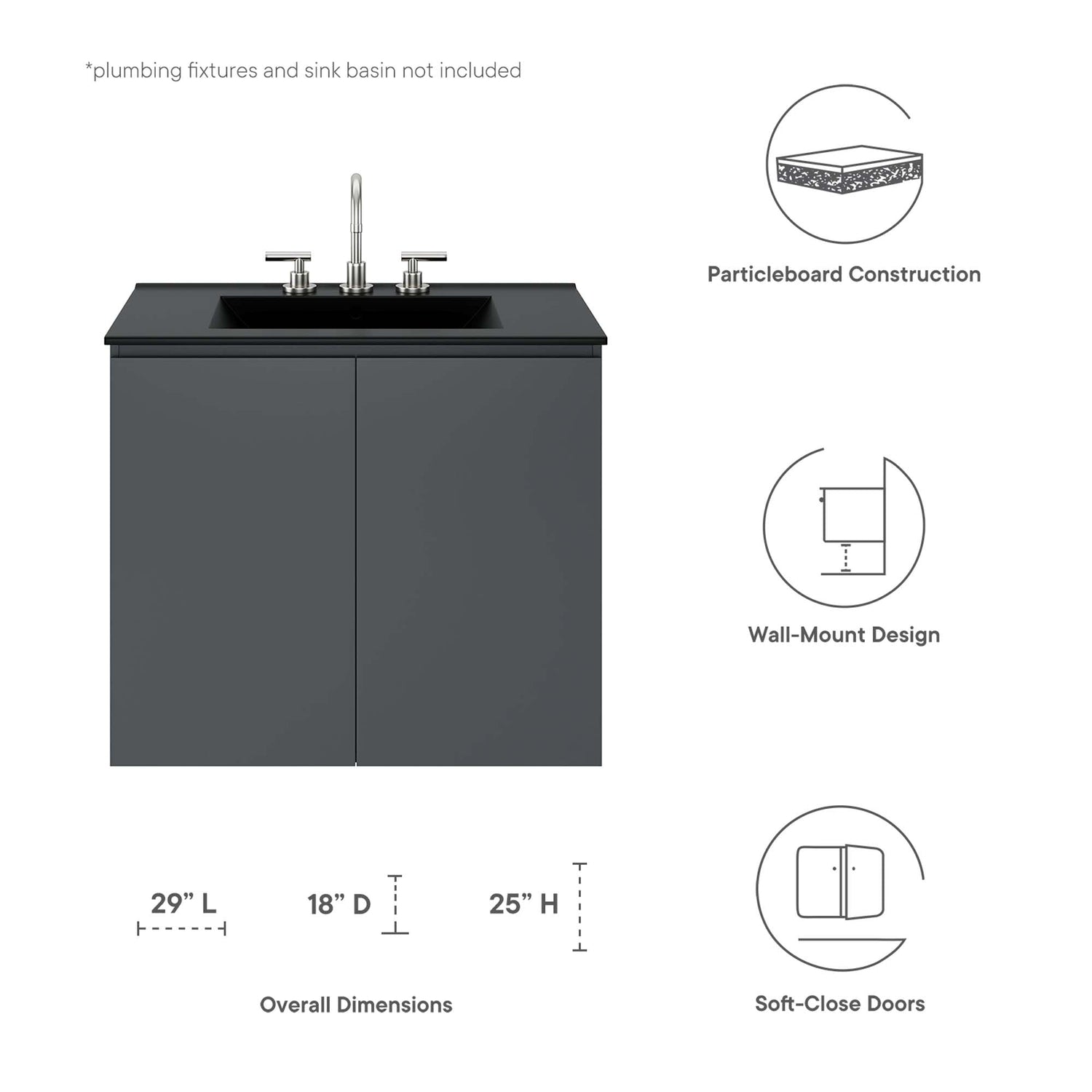 Bryn Wall-Mount Bathroom Cabinet Basin Not Included by Modway