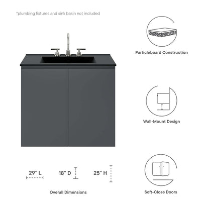 Bryn 30&quot; Wall-Mount Bathroom Vanity (Sink Basin Not Included) By HouseBean