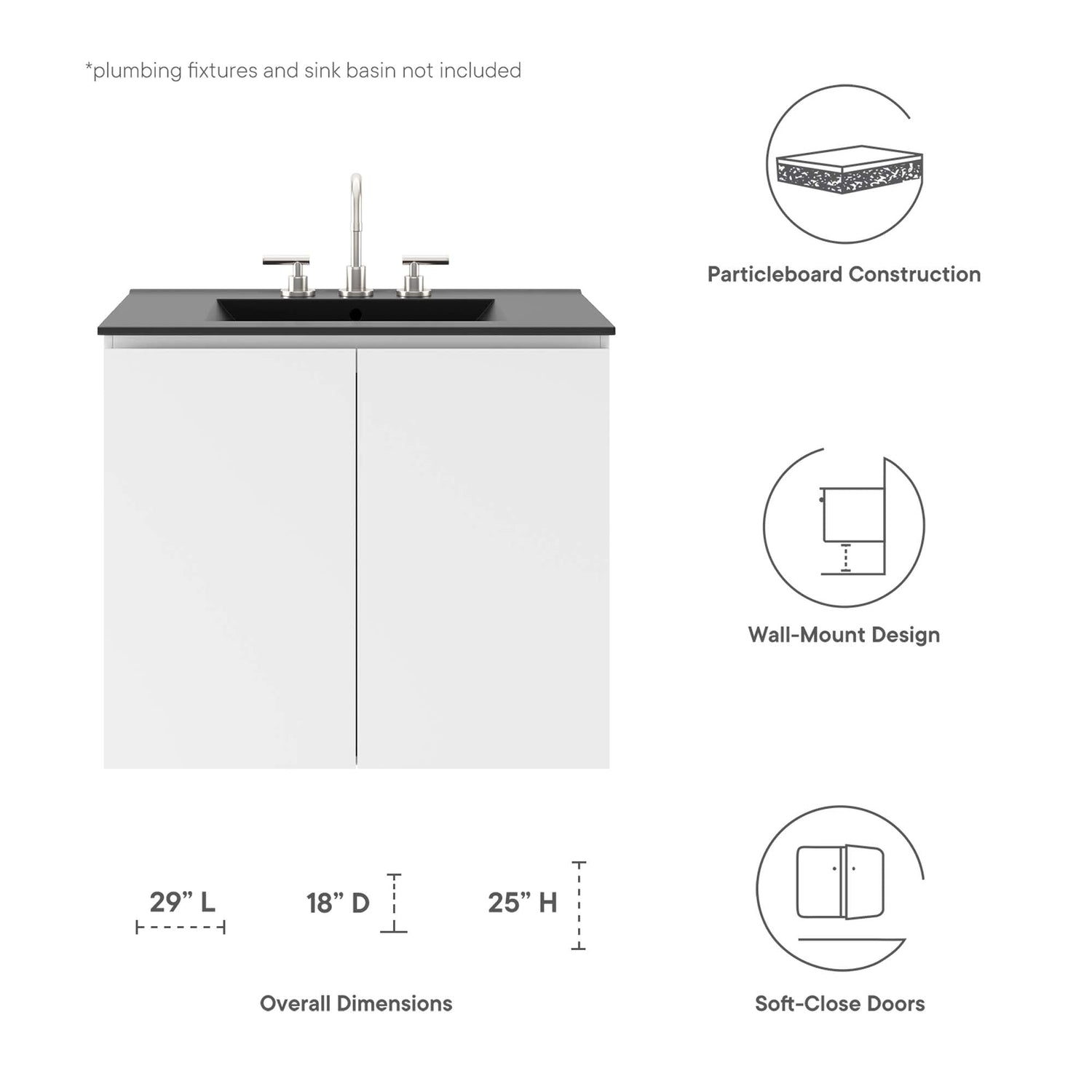 Bryn Wall-Mount Bathroom Cabinet Basin Not Included by Modway