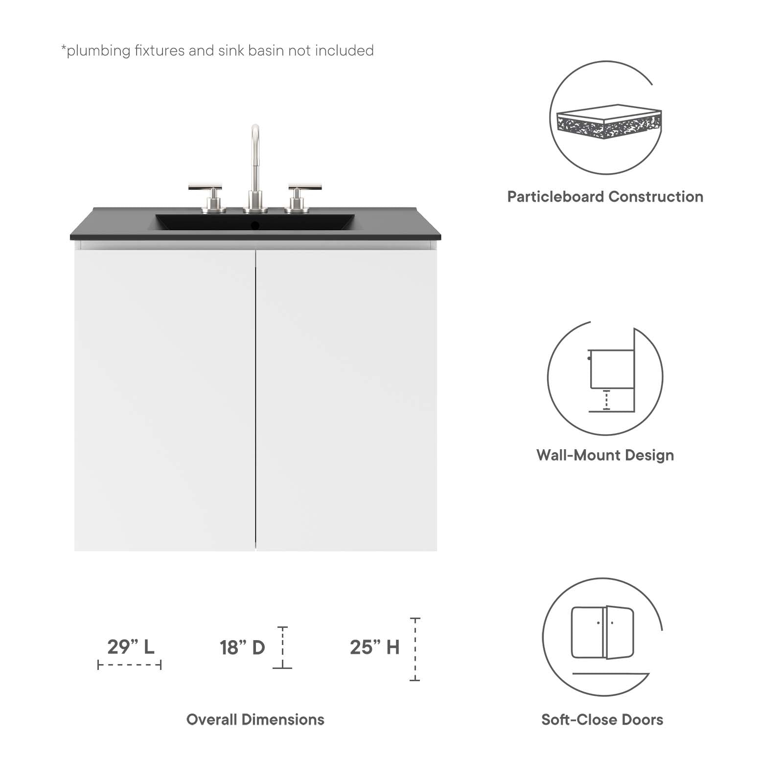 Bryn 30&quot; Wall-Mount Bathroom Vanity (Sink Basin Not Included) By HouseBean