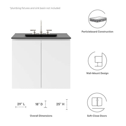 Bryn 30&quot; Wall-Mount Bathroom Vanity (Sink Basin Not Included) By HouseBean