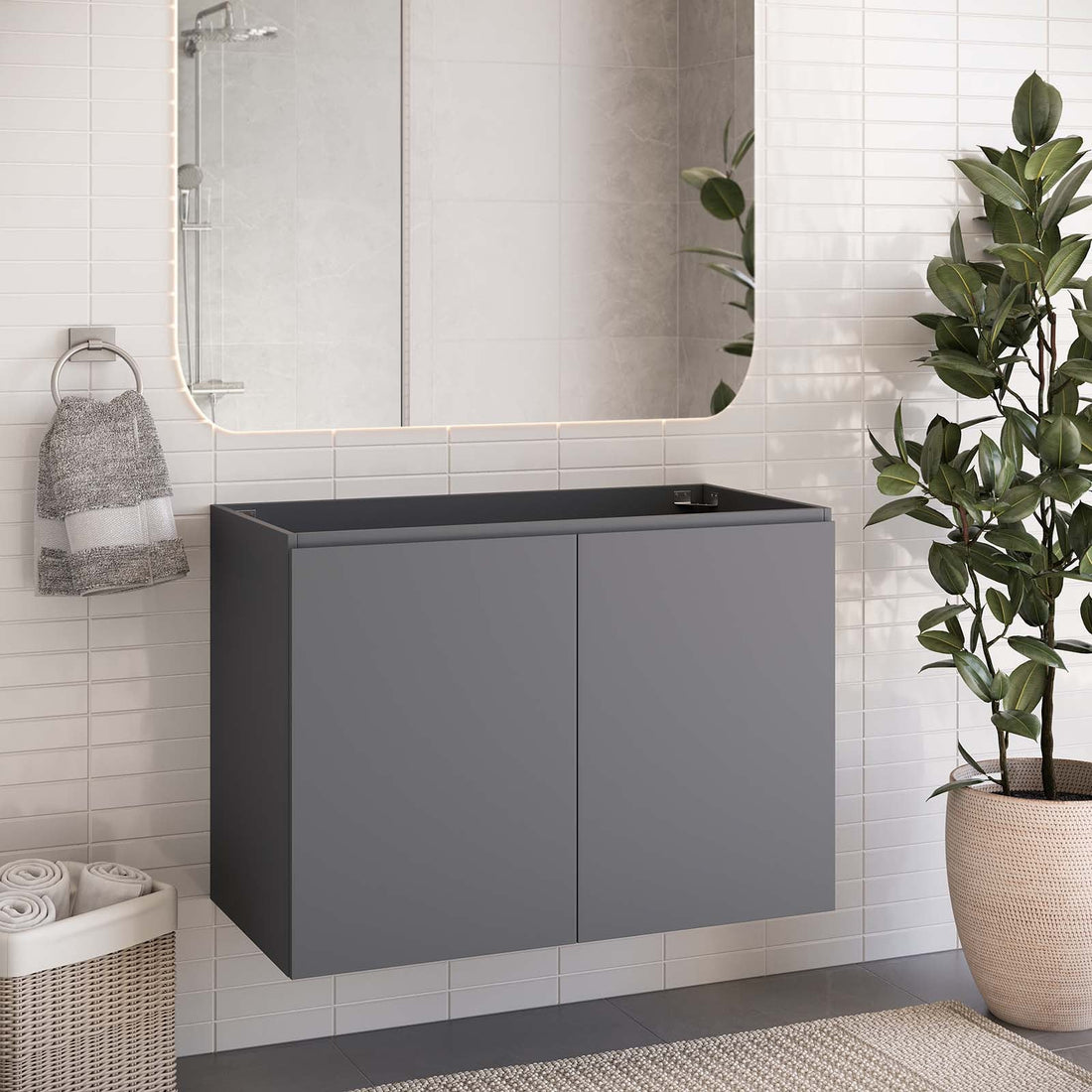 Bryn 36&quot; Wall-Mount Bathroom Vanity (Sink Basin Not Included) By HouseBean