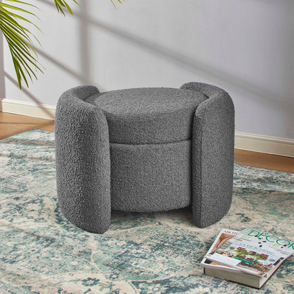 Nebula Boucle Upholstered Ottoman By HouseBean