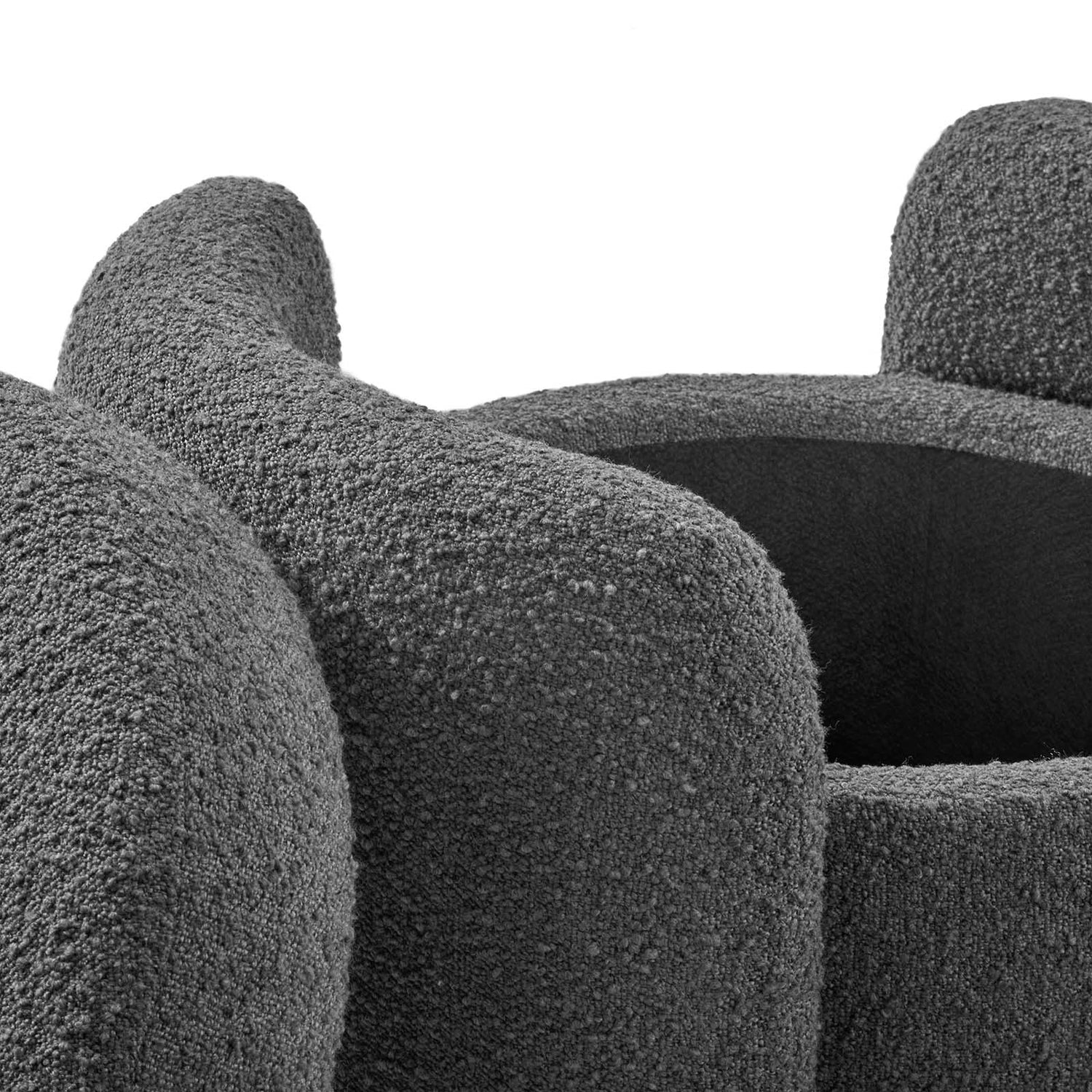 Nebula Boucle Upholstered Ottoman By HouseBean