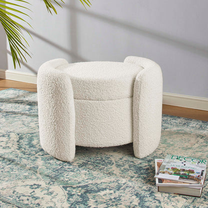 Nebula Boucle Upholstered Upholstered Ottoman by Modway