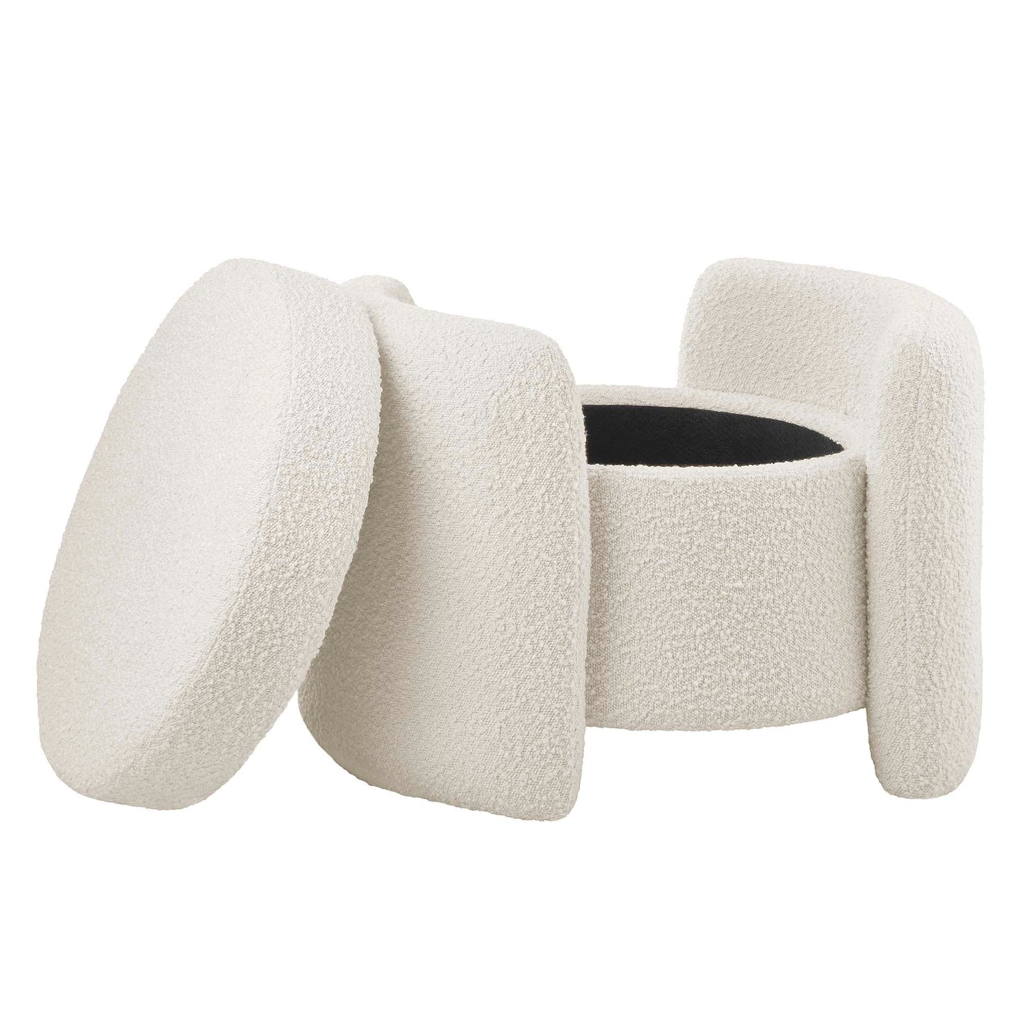 Nebula Boucle Upholstered Upholstered Ottoman by Modway