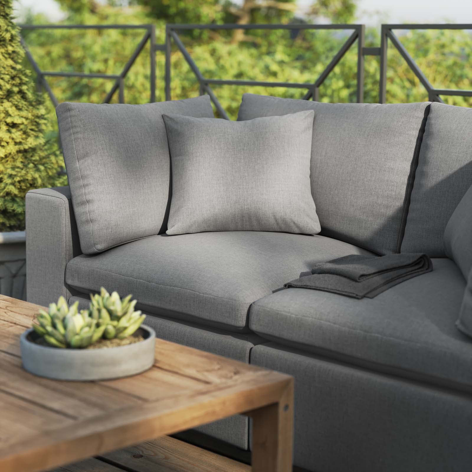 Commix Outdoor Patio Overstuffed Outdoor Patio Loveseat By HouseBean