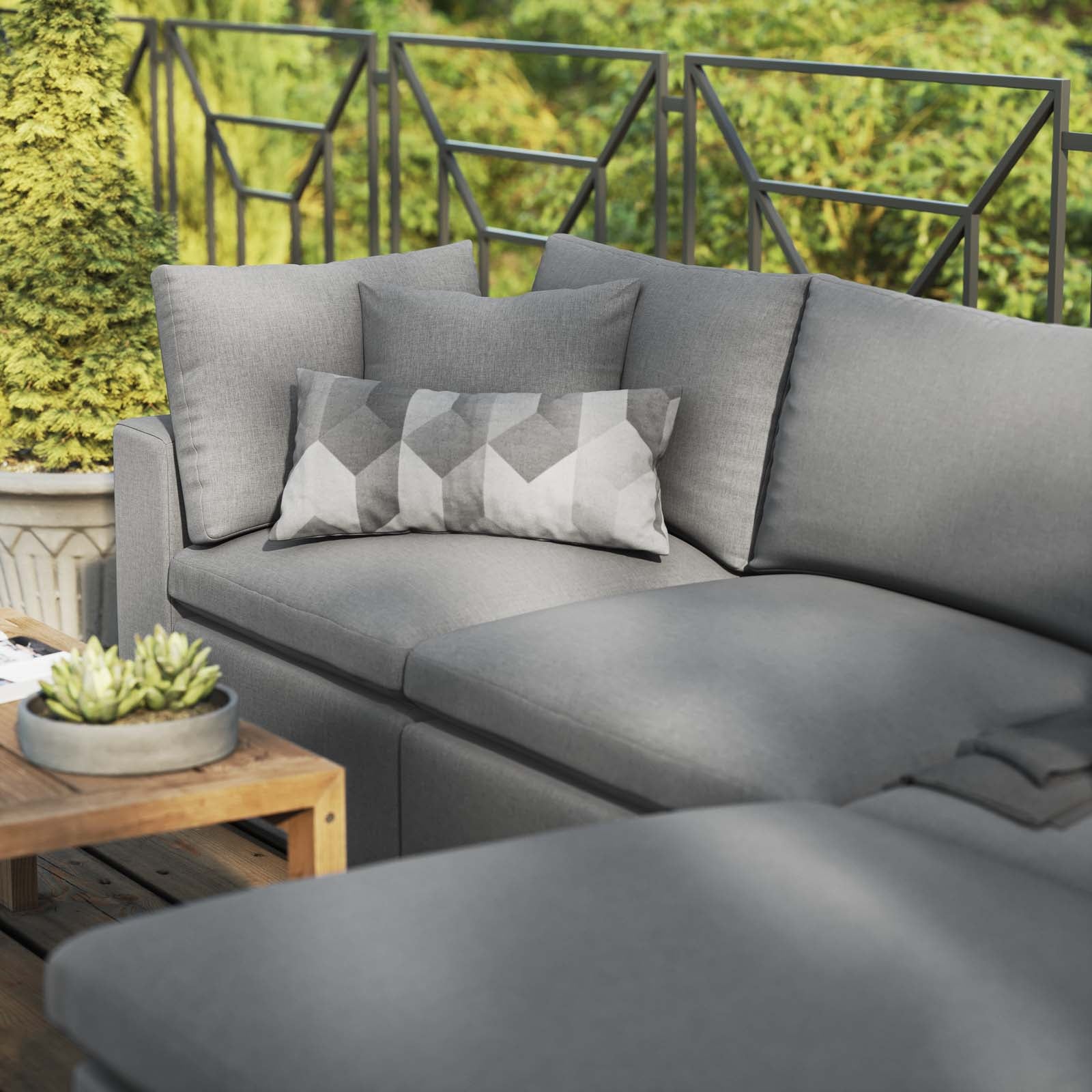 Commix 4-Piece Outdoor Patio Sectional Sofa By HouseBean