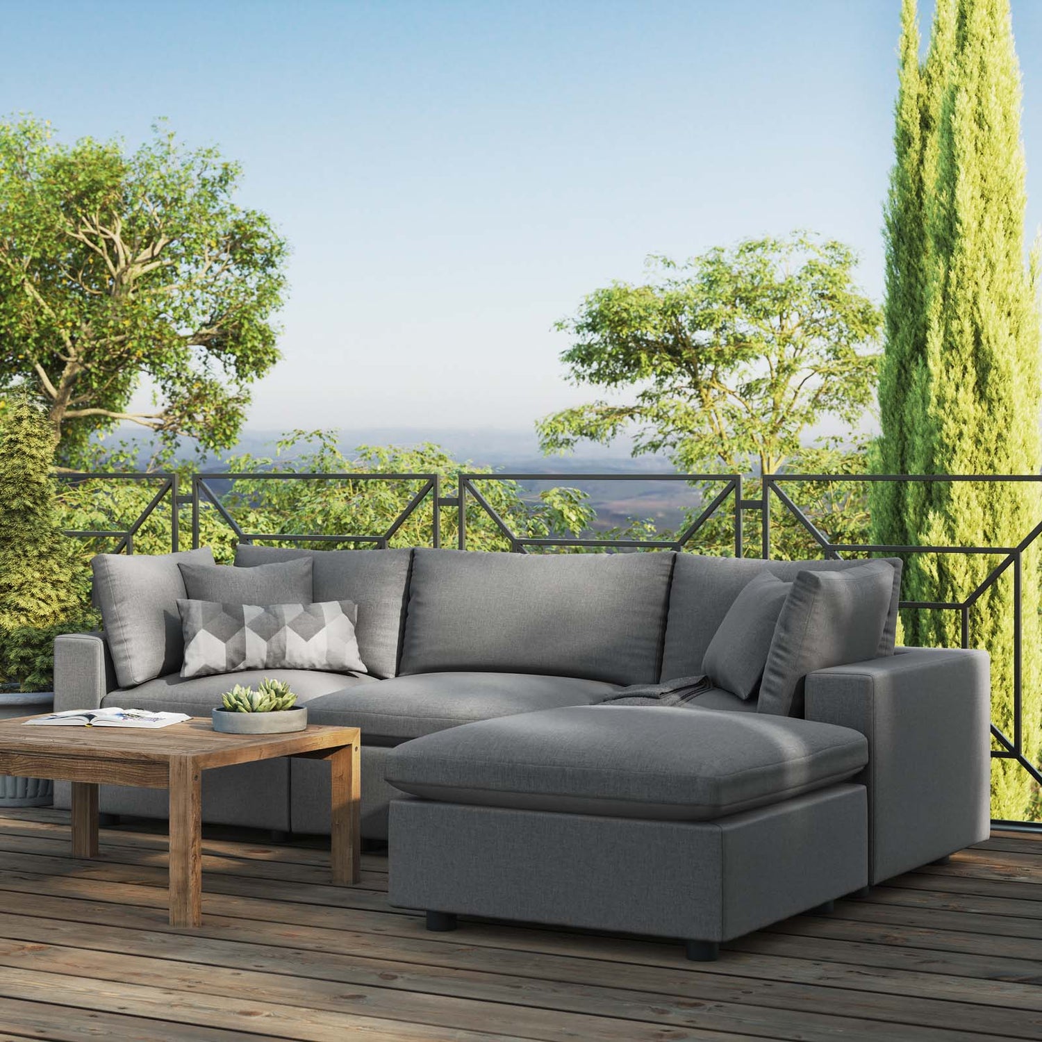 Commix 4-Piece Outdoor Patio Sectional Sofa By HouseBean