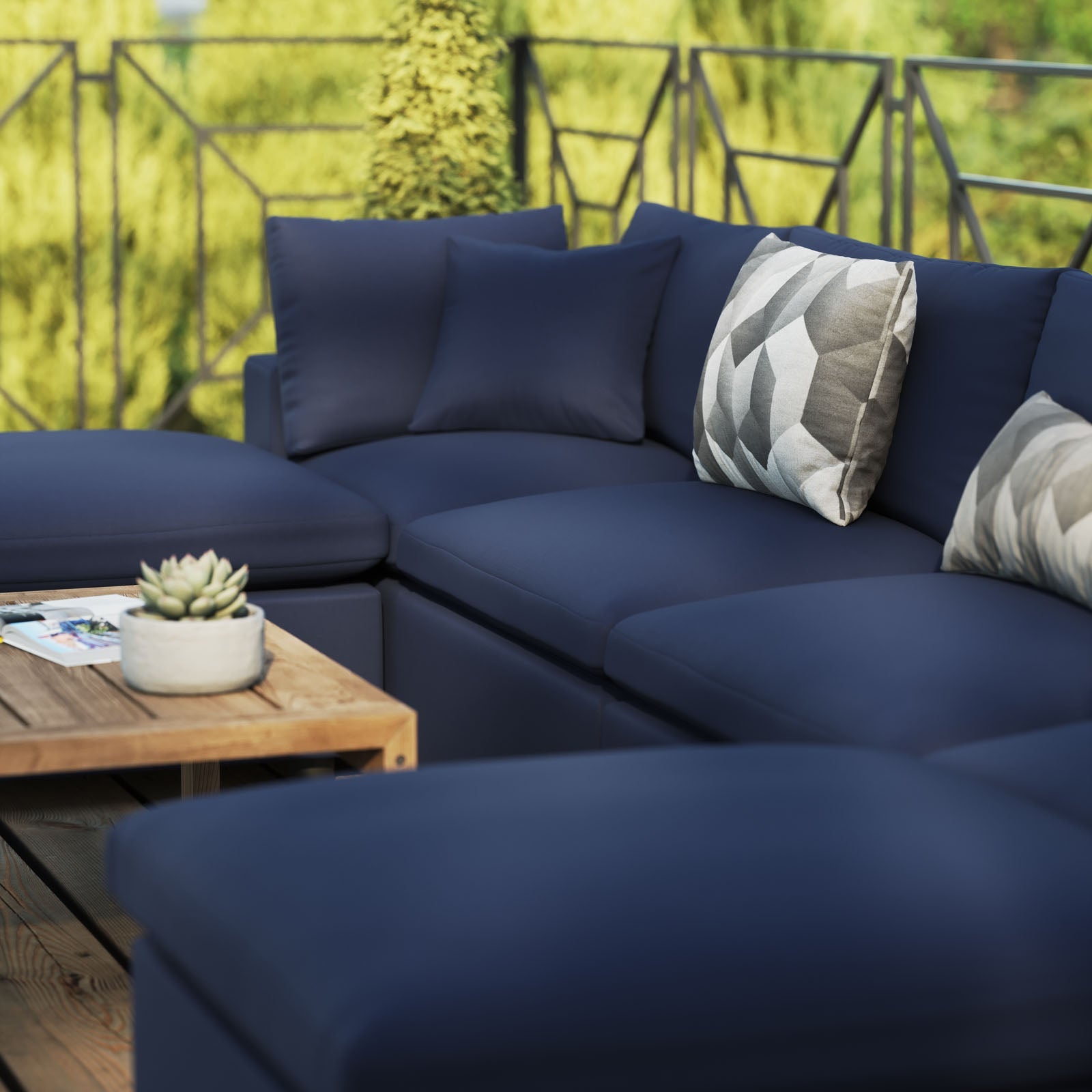 Commix 6-Piece Outdoor Patio Sectional Sofa By HouseBean