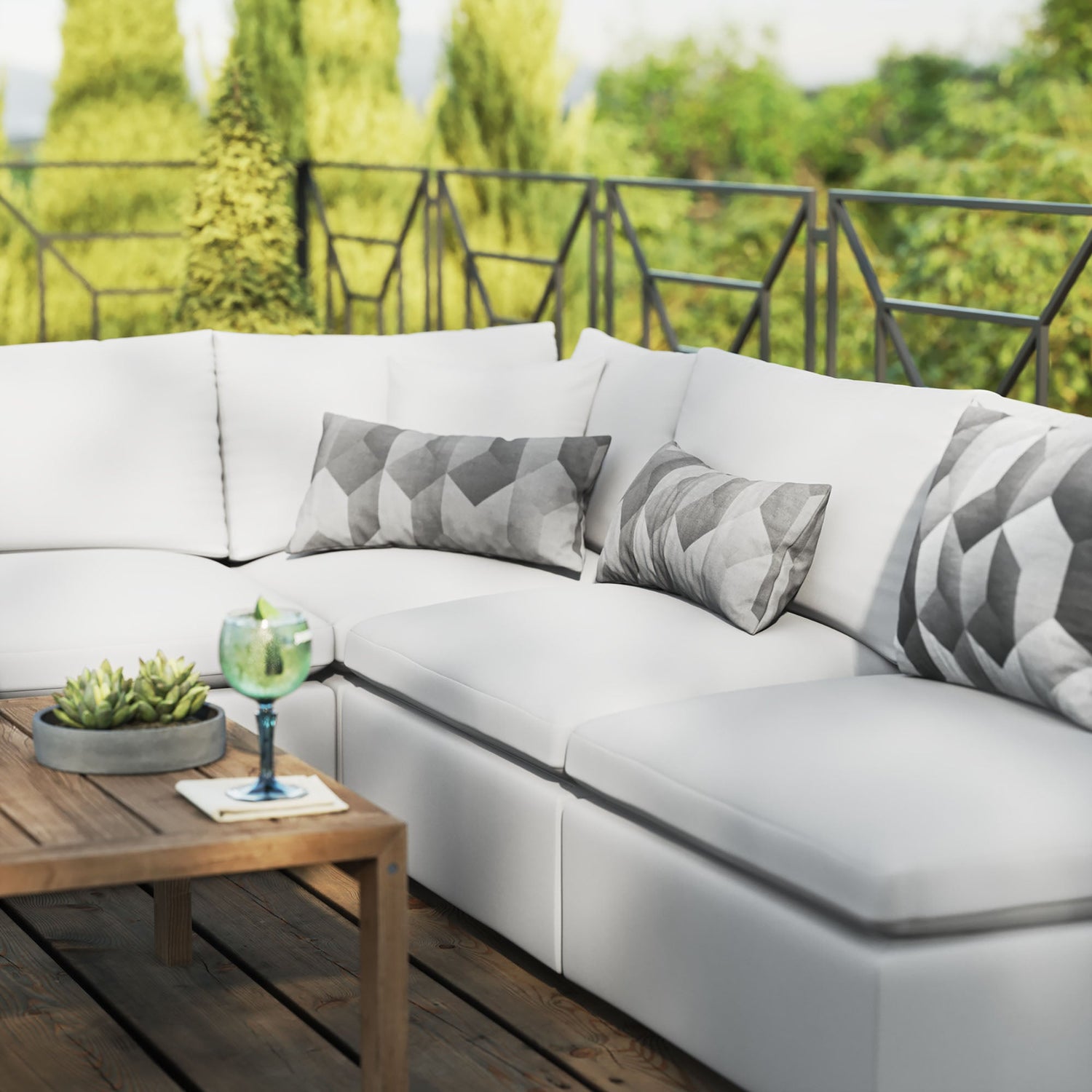 Commix 5-Piece Outdoor Patio Sectional Sofa by Modway