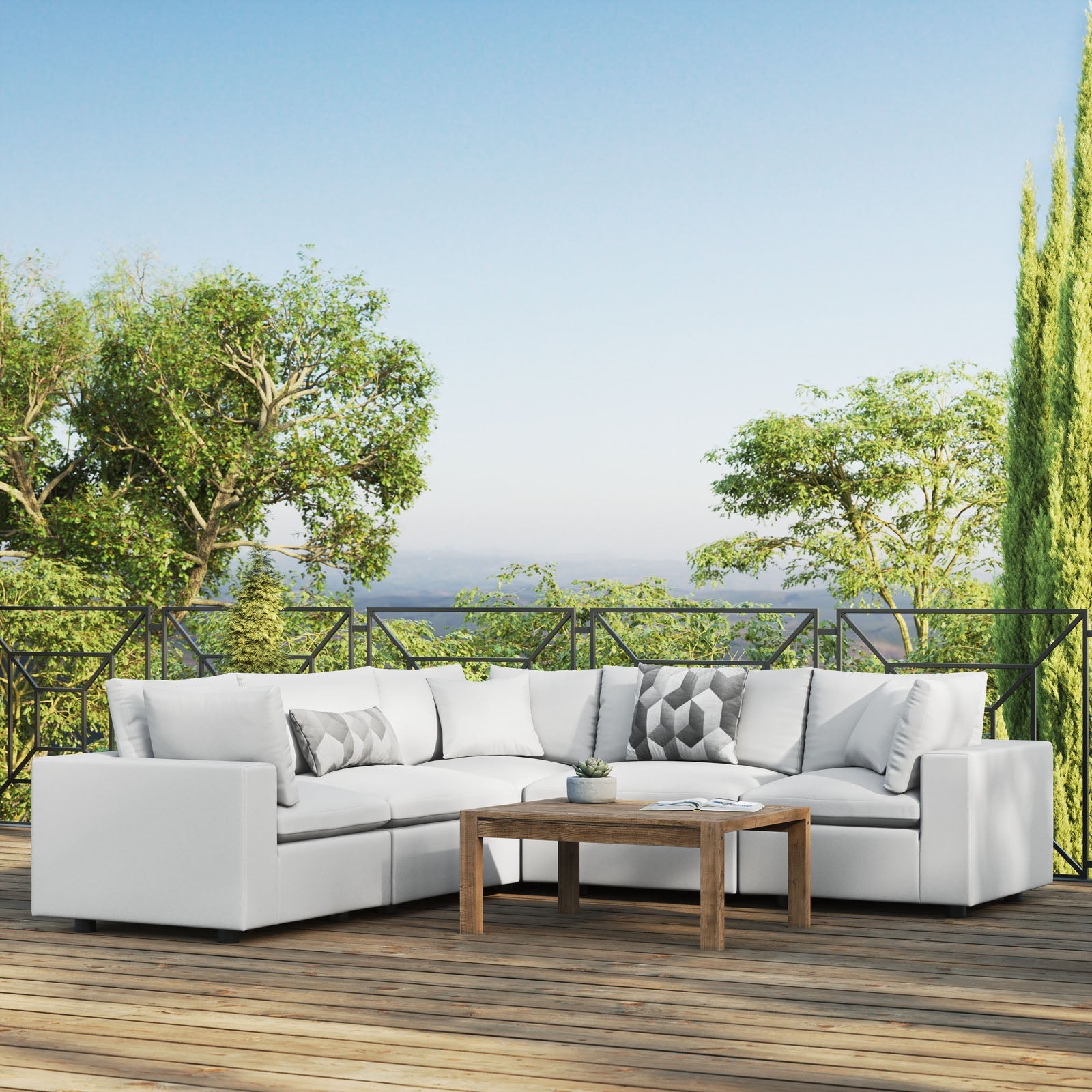 Commix 5-Piece Outdoor Patio Sectional Sofa By HouseBean