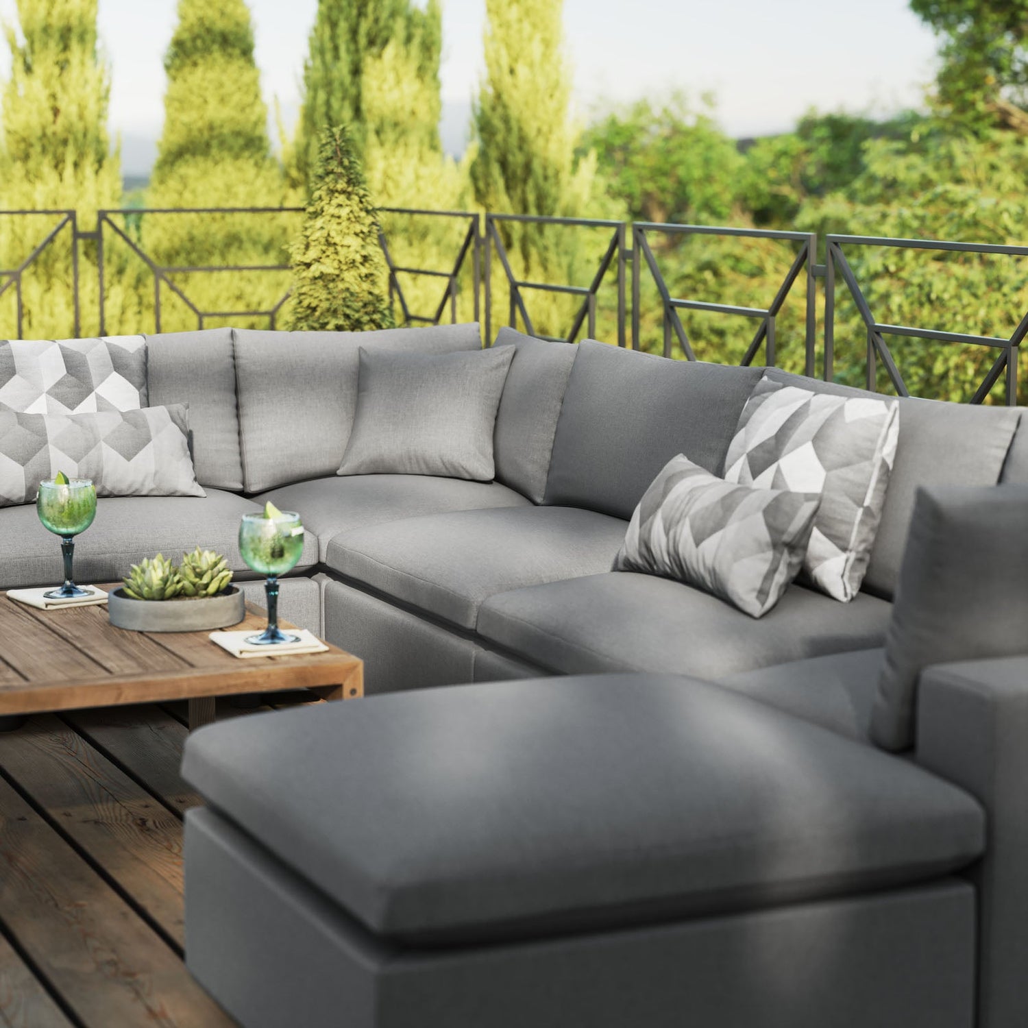 Commix 7-Piece Outdoor Patio Sectional Sofa By HouseBean