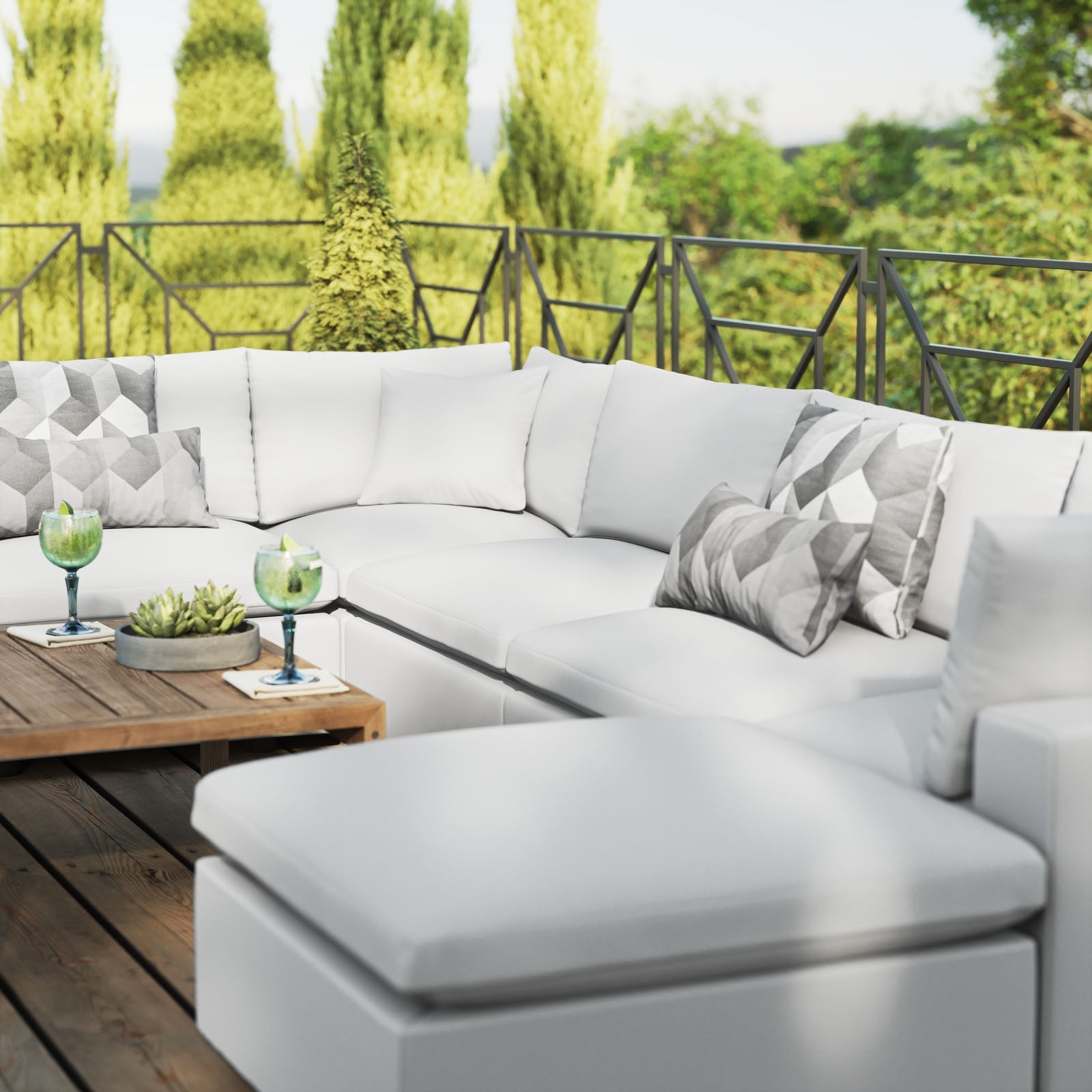 Commix 7-Piece Outdoor Patio Sectional Sofa By HouseBean