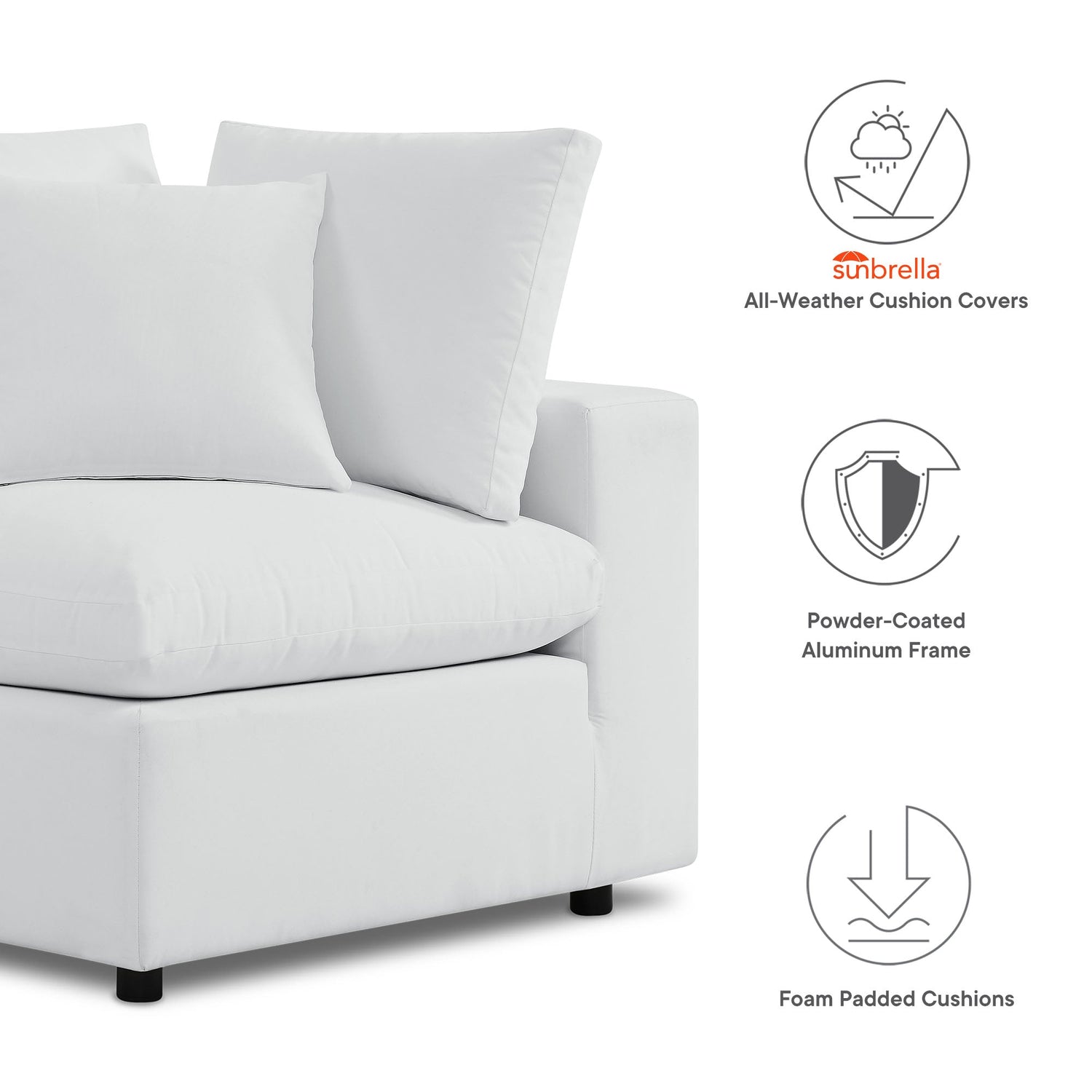 Commix 7-Piece Sunbrella¬Æ Outdoor Patio Sectional Sofa by Modway