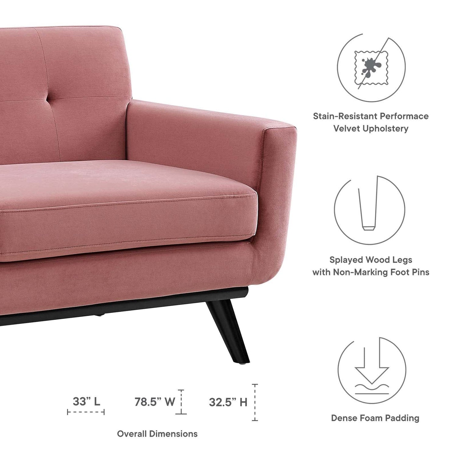 Engage Performance Velvet Loveseat By HouseBean