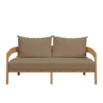 Brisbane Teak Wood Outdoor Patio Loveseat By HouseBean