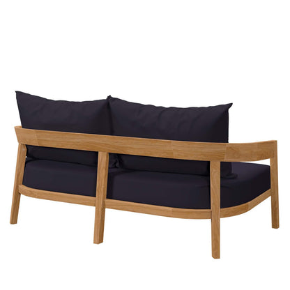 Brisbane Teak Wood Outdoor Patio Loveseat By HouseBean