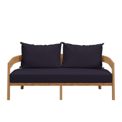 Brisbane Teak Wood Outdoor Patio Loveseat By HouseBean