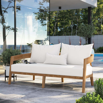 Brisbane Teak Wood Outdoor Patio Loveseat By HouseBean