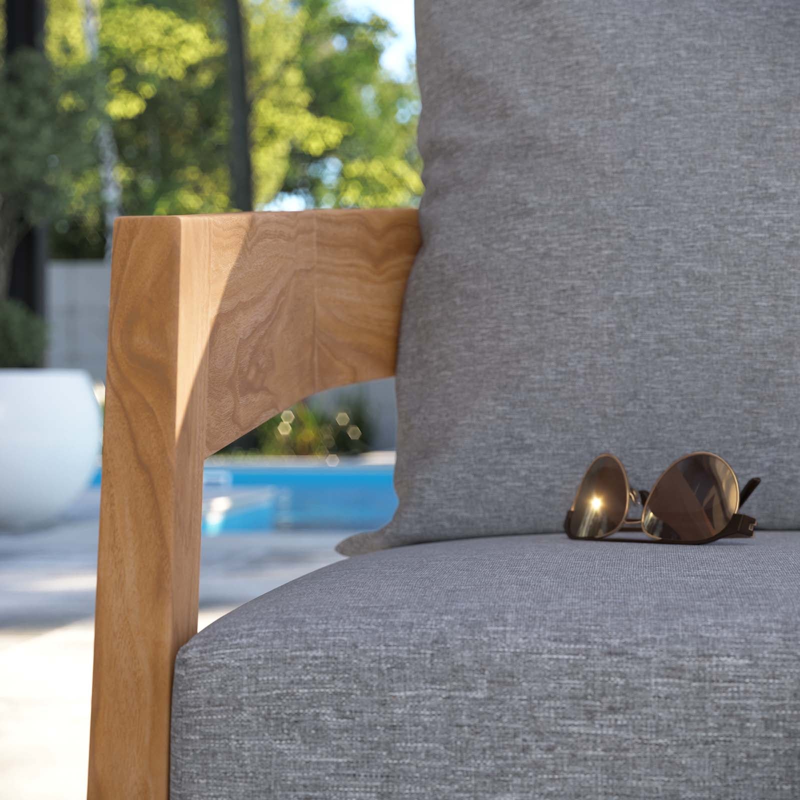 Brisbane Teak Wood Outdoor Patio Armchair By HouseBean