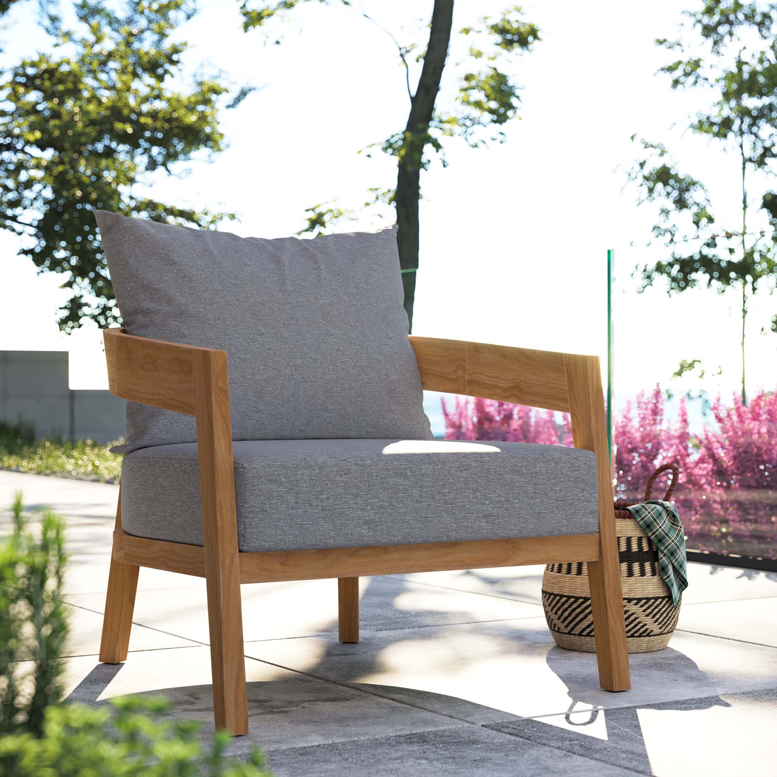 Brisbane Teak Wood Outdoor Patio Armchair By HouseBean