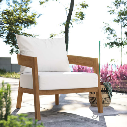 Brisbane Teak Wood Outdoor Patio Armchair By HouseBean