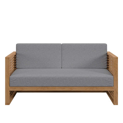 Carlsbad Teak Wood Outdoor Patio Loveseat By HouseBean