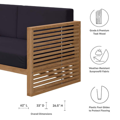 Carlsbad Teak Wood Outdoor Patio Loveseat By HouseBean