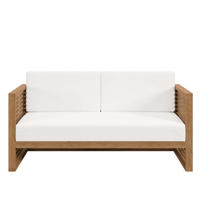 Carlsbad Teak Wood Outdoor Patio Loveseat By HouseBean