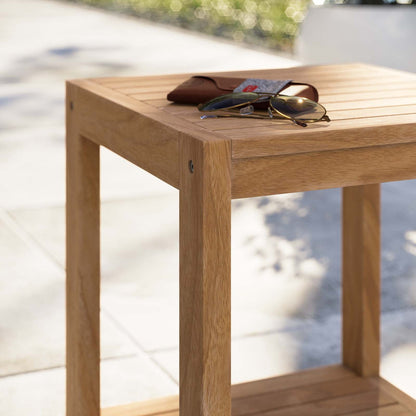 Carlsbad Teak Wood Outdoor Patio Side Table By HouseBean