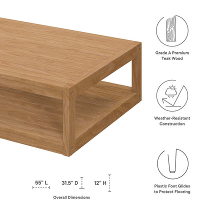 Carlsbad Teak Wood Outdoor Patio Coffee Table By HouseBean