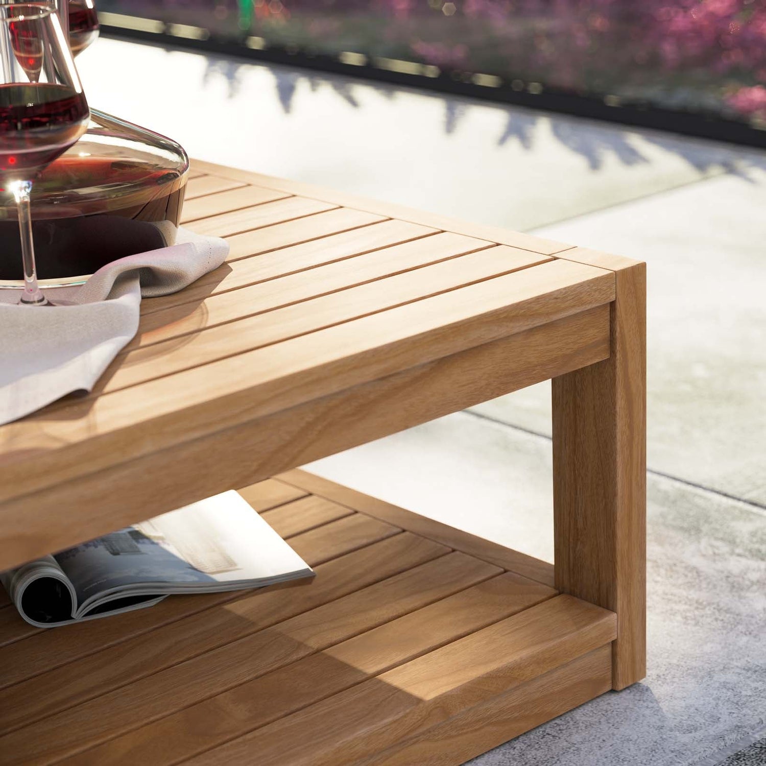 Carlsbad Teak Wood Outdoor Patio Coffee Table By HouseBean