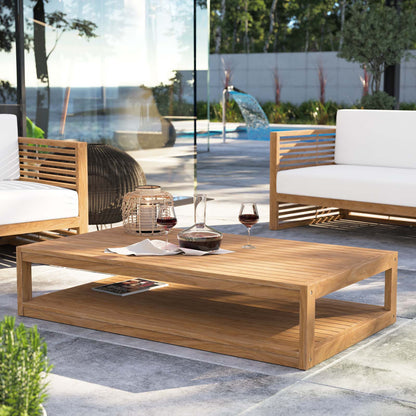 Carlsbad Teak Wood Outdoor Patio Coffee Table By HouseBean