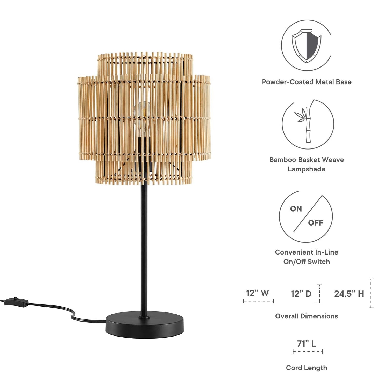 Nourish Bamboo Table Lamp By HouseBean