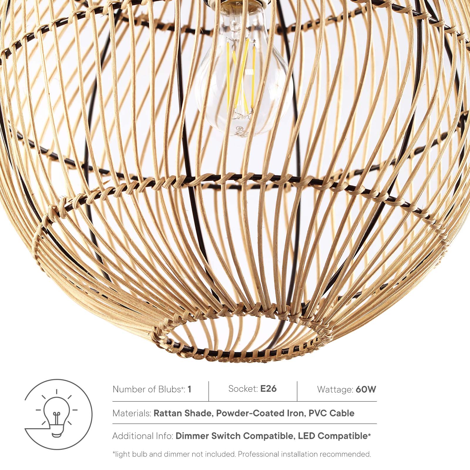 Nurture Rattan Pendant Light By HouseBean